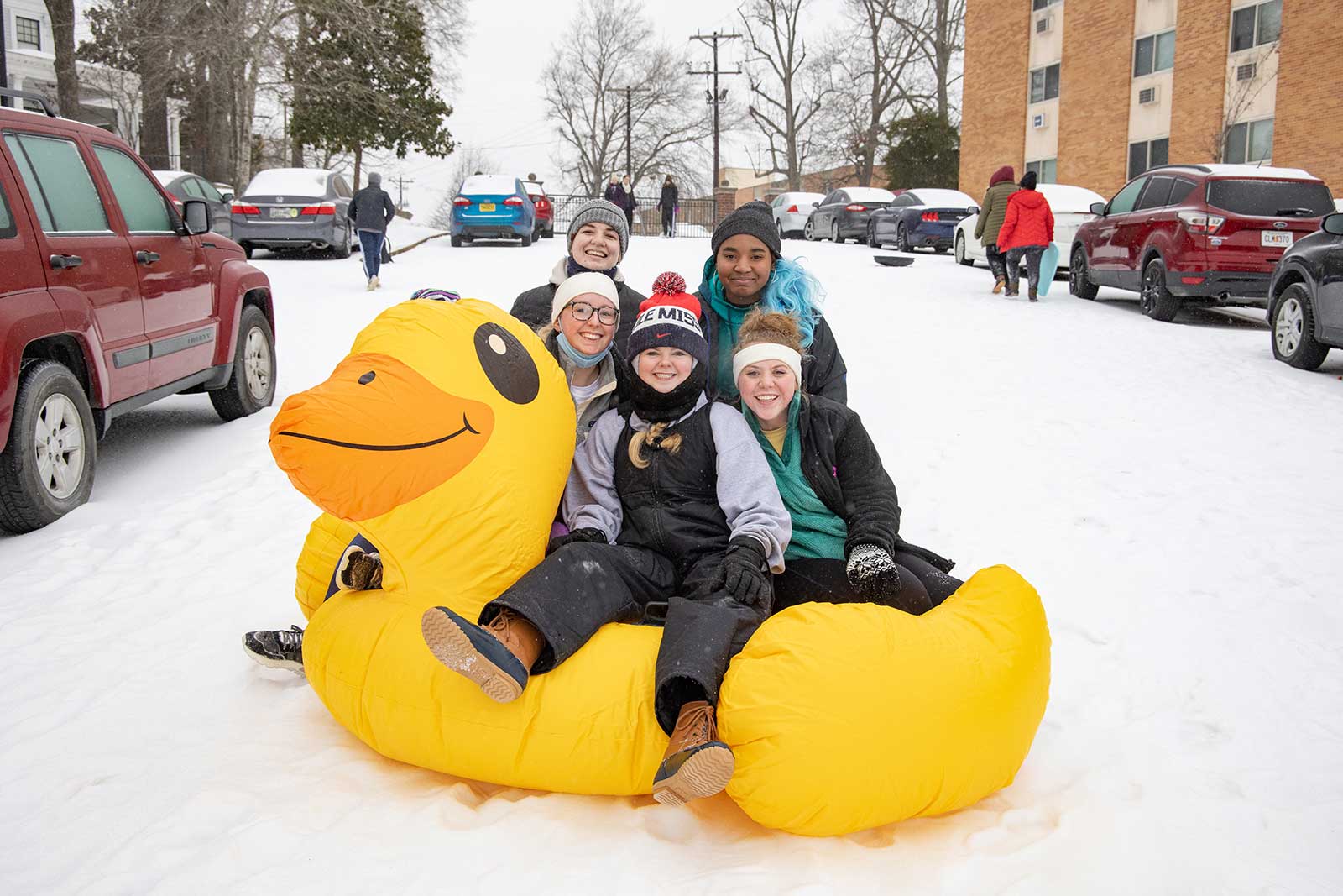 Snow day with yellow duck