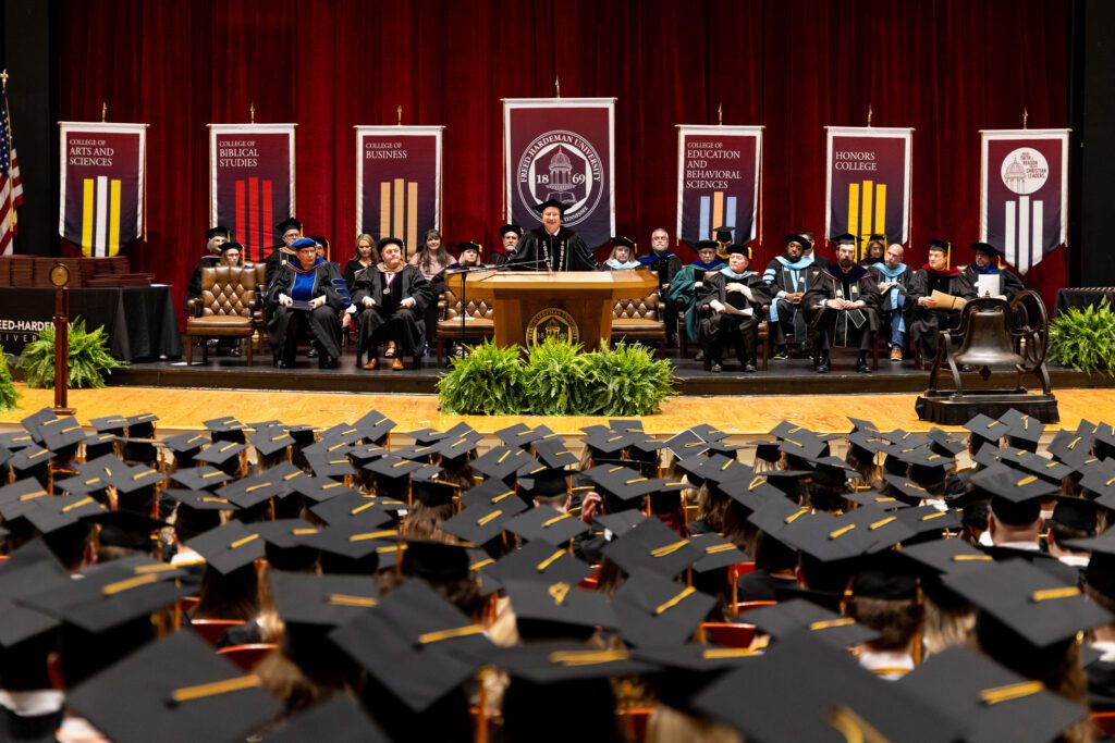 President David R. Shannon congratulates FHU's graduating class of 2024.