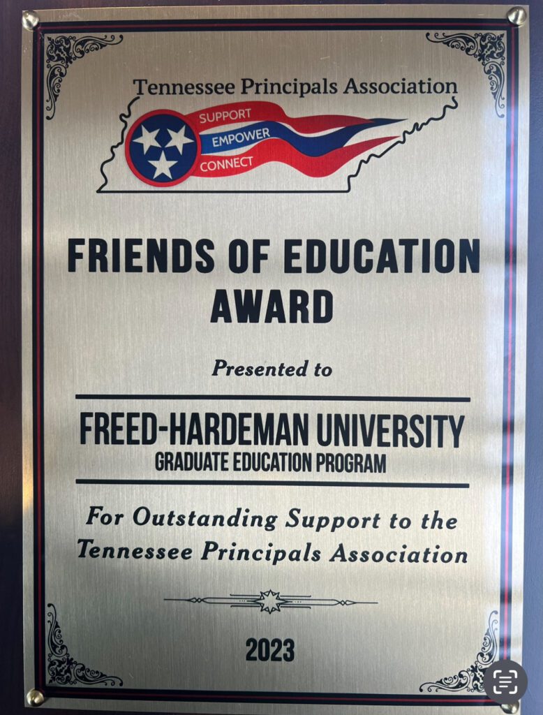 Friends of education awarded to FHU's Graduate Program in Education