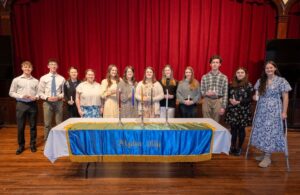 The newest members of FHU' Alpha Chi Honor Society pose for a photo after their induction ceremony
