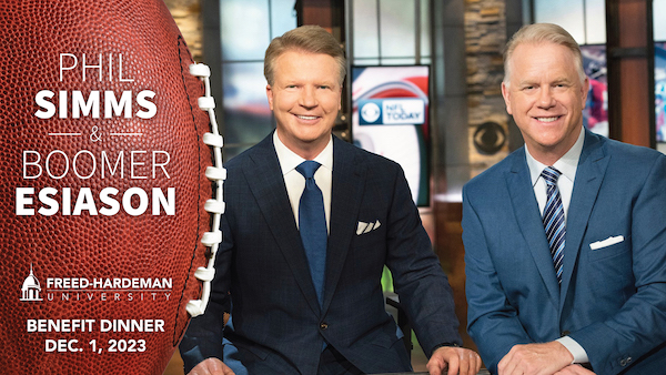 Hear NFL greats Boomer Esiason and Phil Simms and alumni group the Hardeman Boys at the 59th Annual FHU Benefit Dinner and support student scholarships.