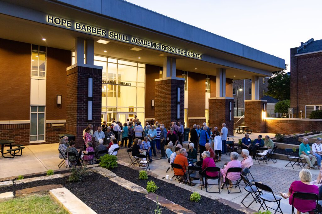 FHU's Golden Year Reunion gathering outside the ARK