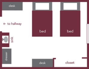 Rolland Residence Hall Room Layout