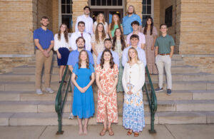 Student representatives of the 2025 homecoming court at Freed-Hardeman University smiling together