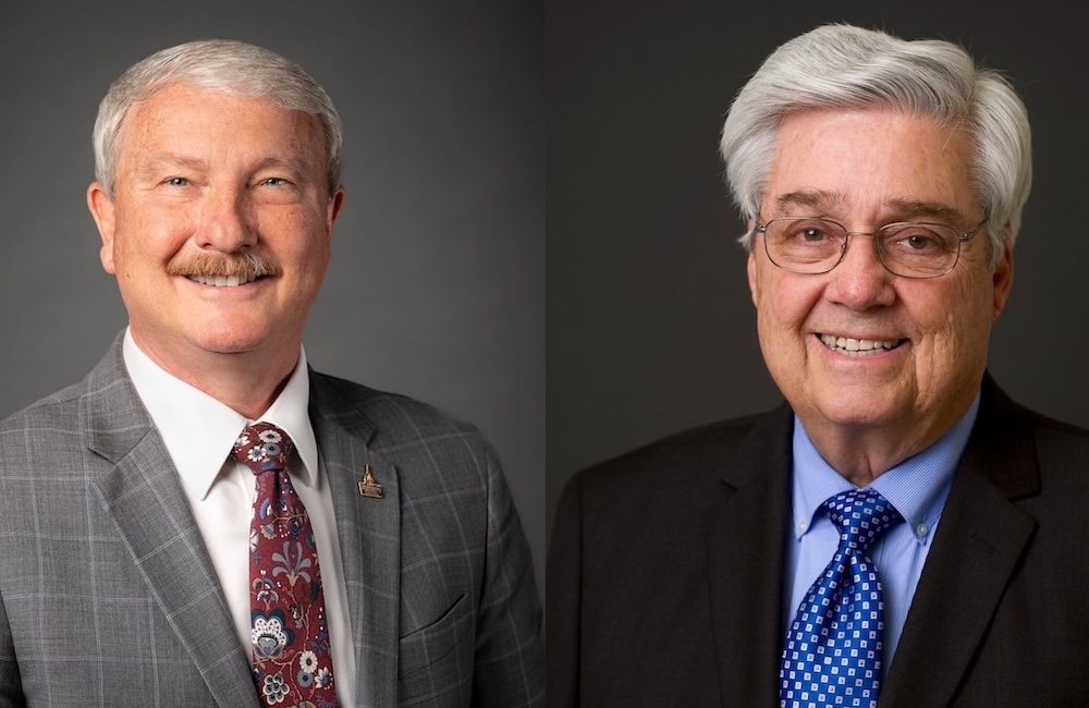 David Shannon and Milton Sewell, the new Chancellor and Chancellor Emeritus