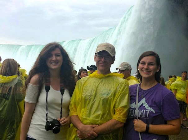 Trip to Stratford FH Study Abroad Niagara Falls Students Oustide at Falls